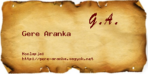 Gere Aranka névjegykártya